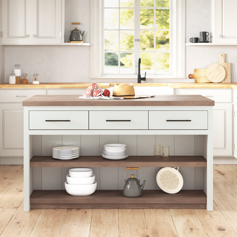 Birch Lane™ Bryden Solid Wood Kitchen Island & Reviews | Birch Lane